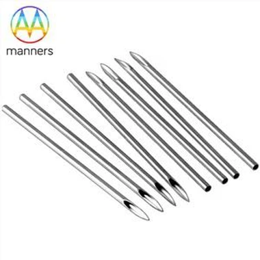 Punkteringsnål i rustfrit stål med sidehul